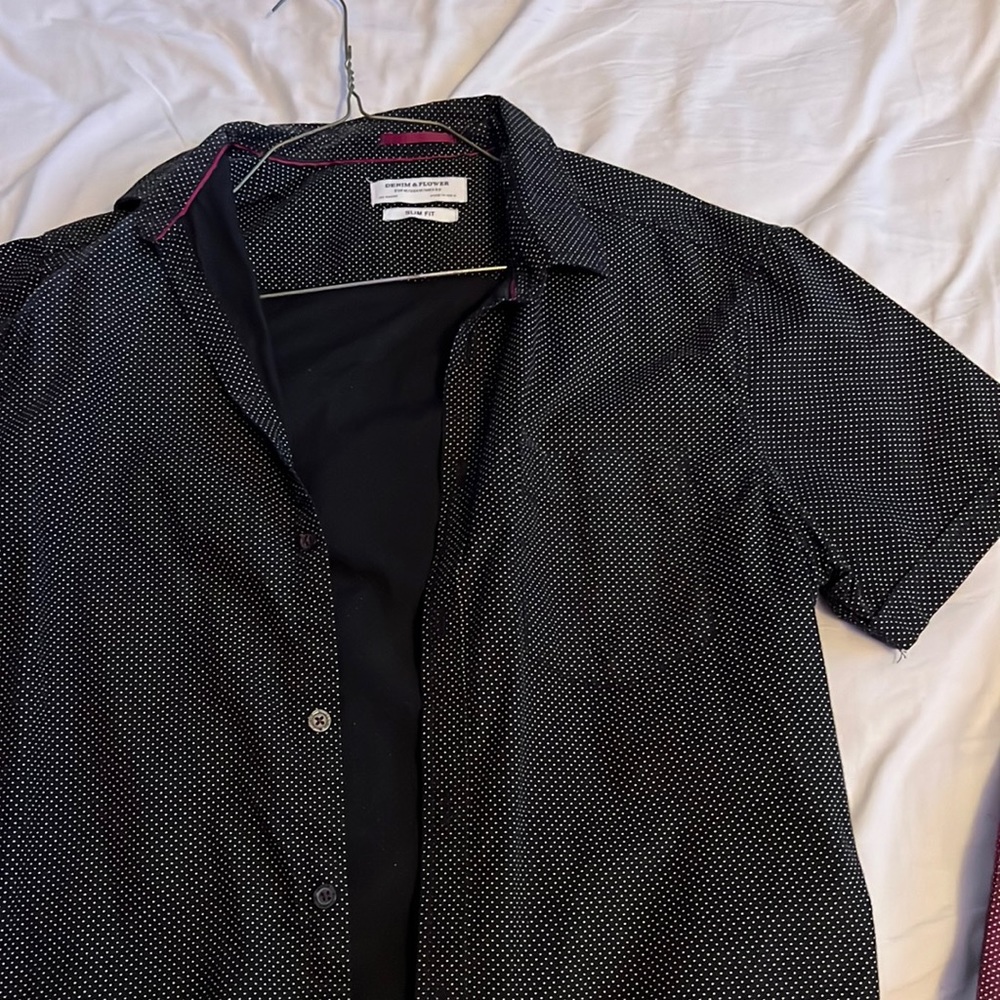 denim and flower shirt size M